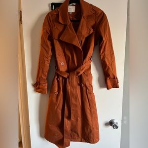 A New Day Burnt Orange Trench, Size XS